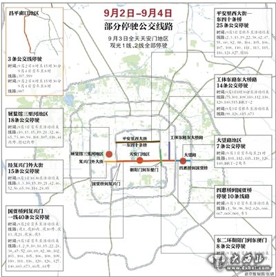 9月2日-4日256条公交绕行或停驶